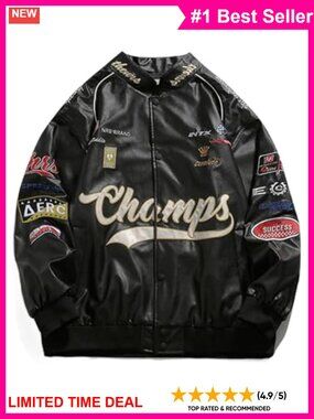 Aelfric Eden Faux Leather Racing Jacket Oversized Motorcycle Biker Racer